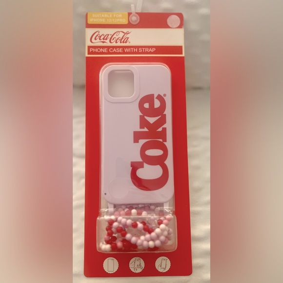 NWT- Coca Cola Phone case with phone strap! iPhone 12/12 pro - Picture 1 of 3